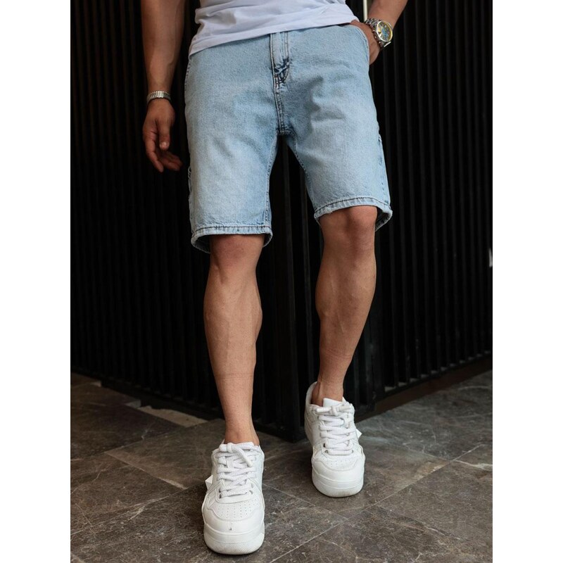 Pánské džínové kraťasy světle modré seprané i8 Denim Worker