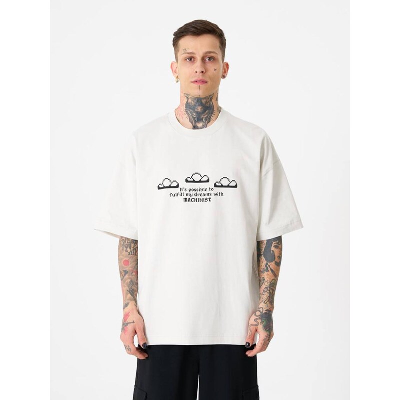 Tričko s krátkým rukávem Oversize Light Grey Machinist MCH-ROB