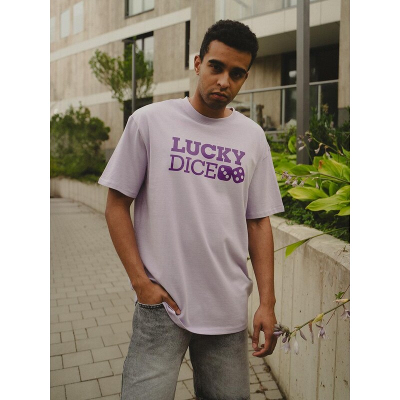 Pánské tričko s krátkým rukávem Oversize Light Purple / Purple