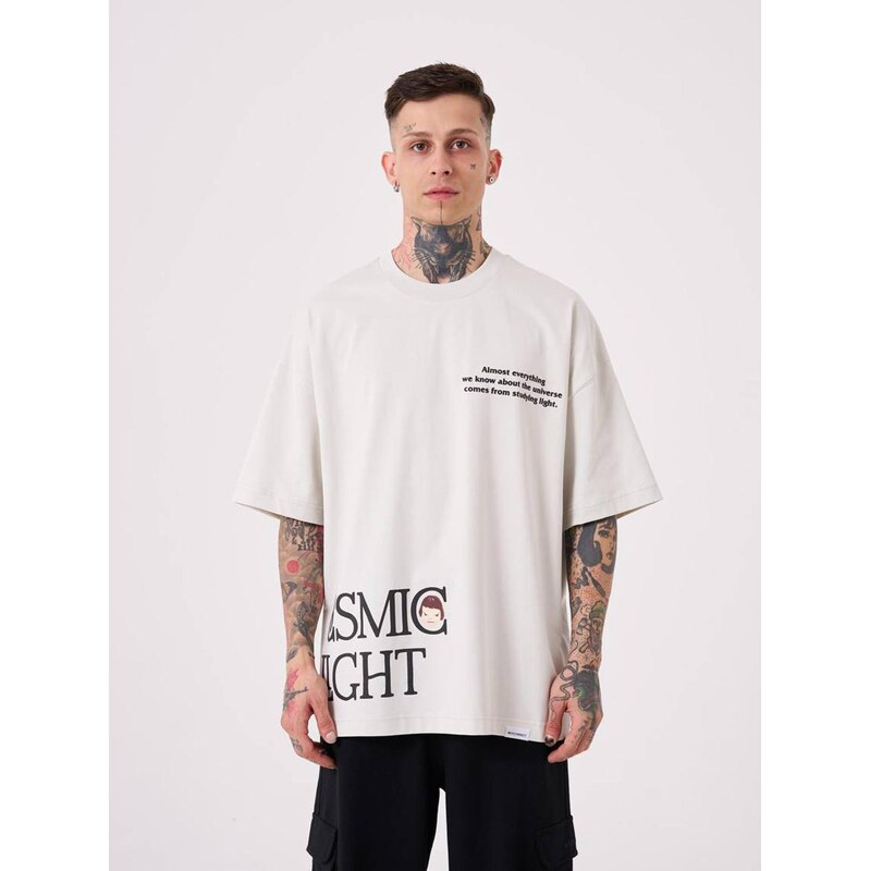 Tričko Oversize s krátkým rukávem světle šedé Machinist Cosmic