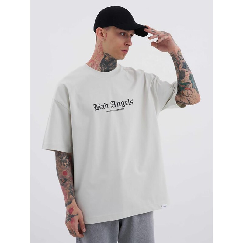 Tričko s krátkým rukávem Oversize Light Grey Machinist Bad