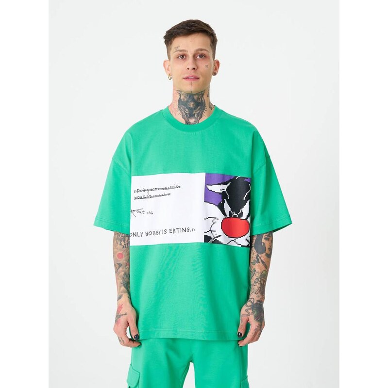 Pánské tričko s krátkým rukávem Oversize Green Machinist