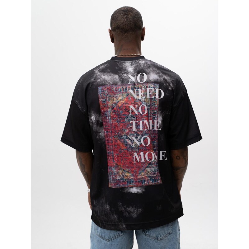 Tričko s krátkým rukávem Oversize Black Machinist No Need No