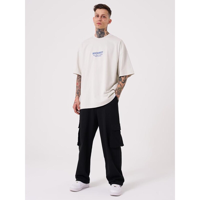 Pánské tričko s krátkým rukávem Oversize Light Grey Machinist