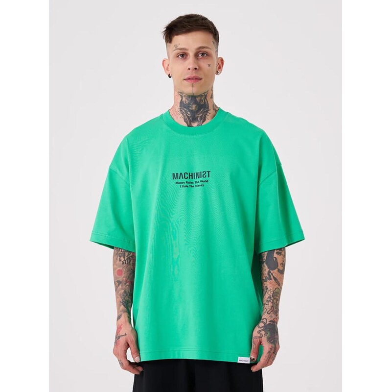 Pánské tričko s krátkým rukávem Oversize Green Machinist Money