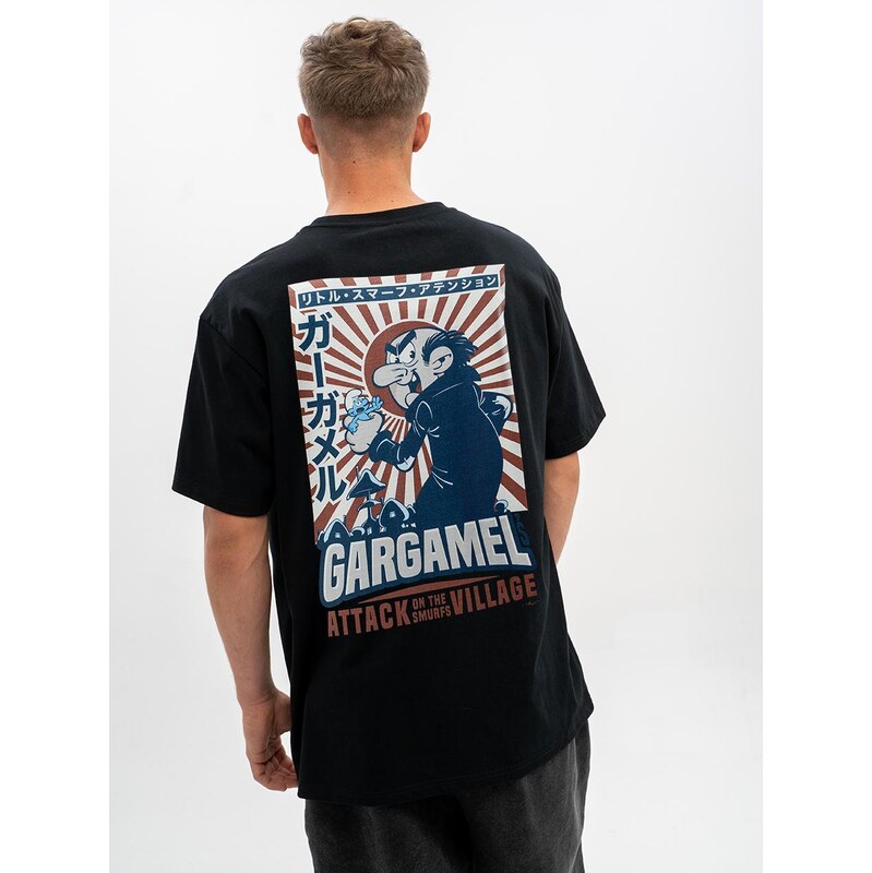 Smerfy Pánské tričko s krátkým rukávem Oversize T-Shirt Black