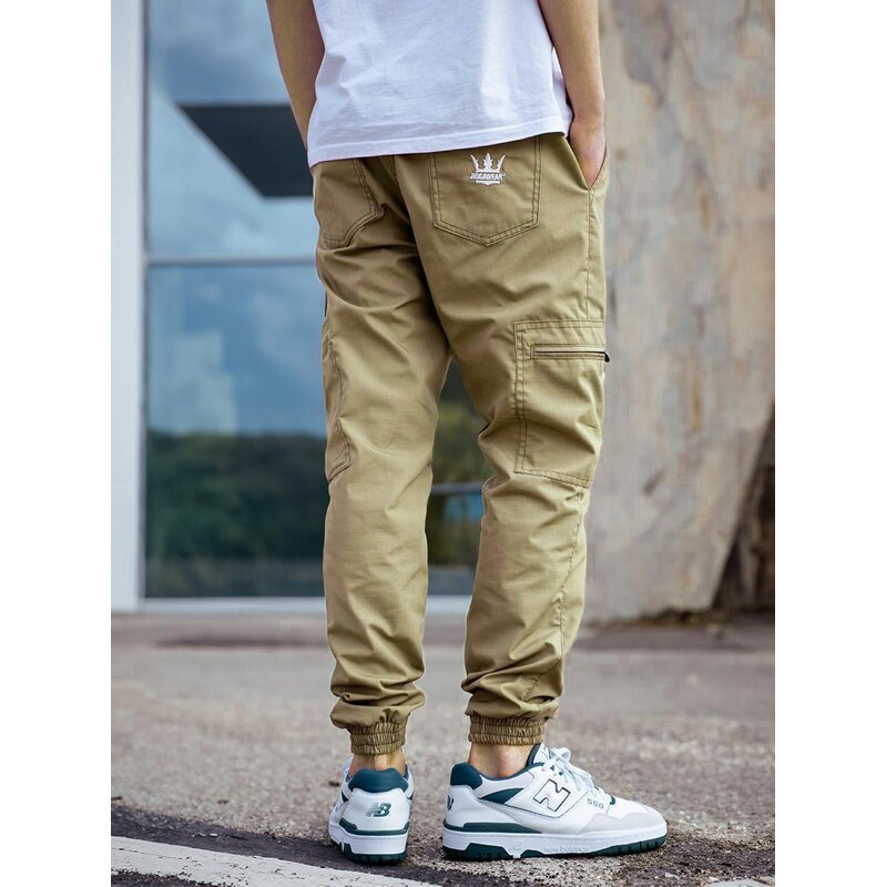 Světle béžové kalhoty Jigga Wear Crown Ripstop Cargo Fabric