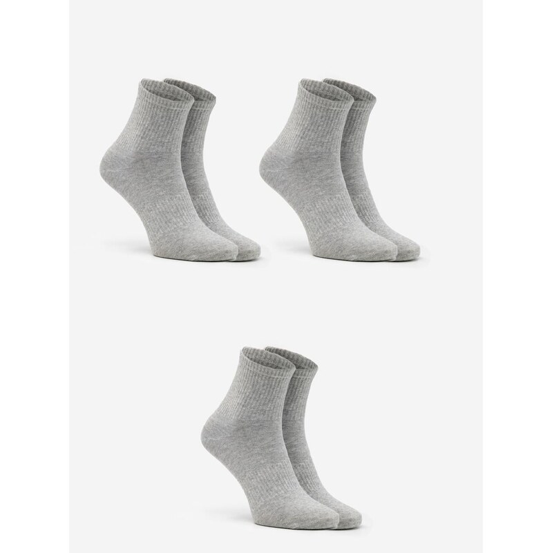 Sada 3 párů pánských krátkých šedých ponožek Urban Socks bez