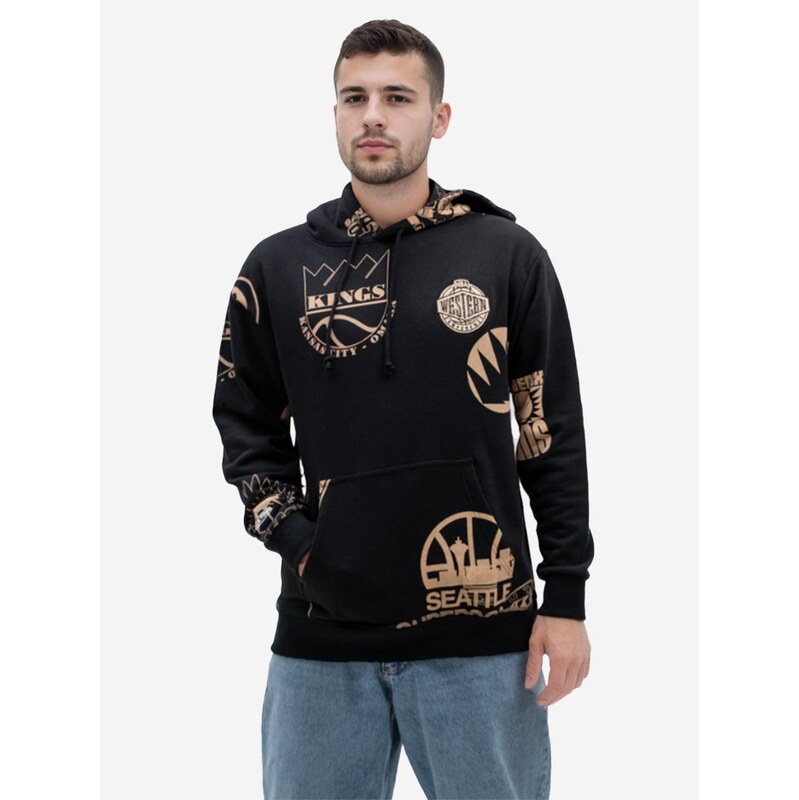 Pánská mikina s kapucí Black Mitchell & Ness NBA Western
