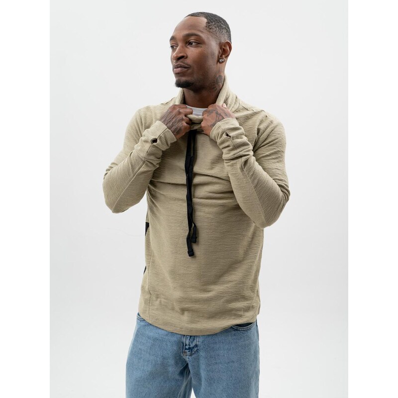 Mikina bez kapuce Light Olive Black Island Side Stripe