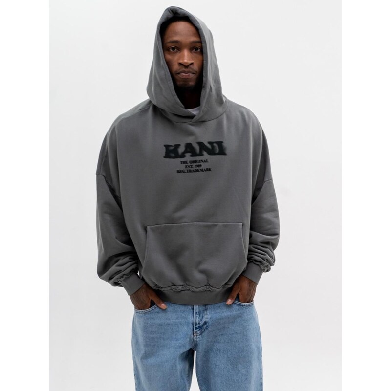 Pánská mikina s kapucí Oversize Grey Karl Kani Retro Sprayed