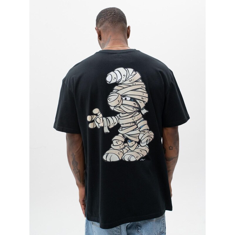 Smerfy Pánské tričko s krátkým rukávem Oversize T-Shirt Black