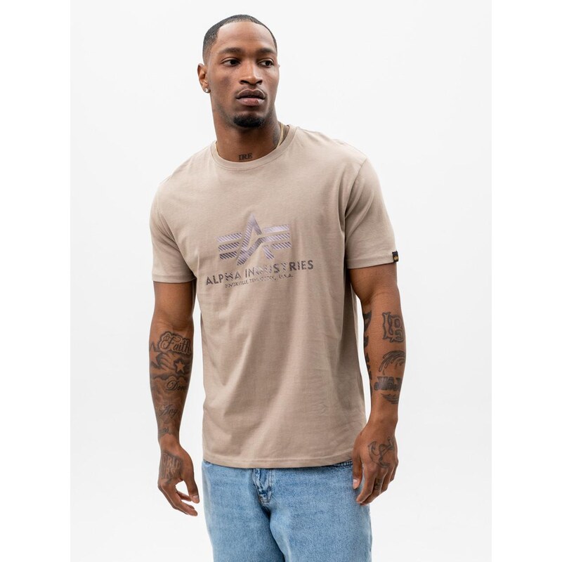 Pánské tričko s krátkým rukávem Light Brown Alpha Industries
