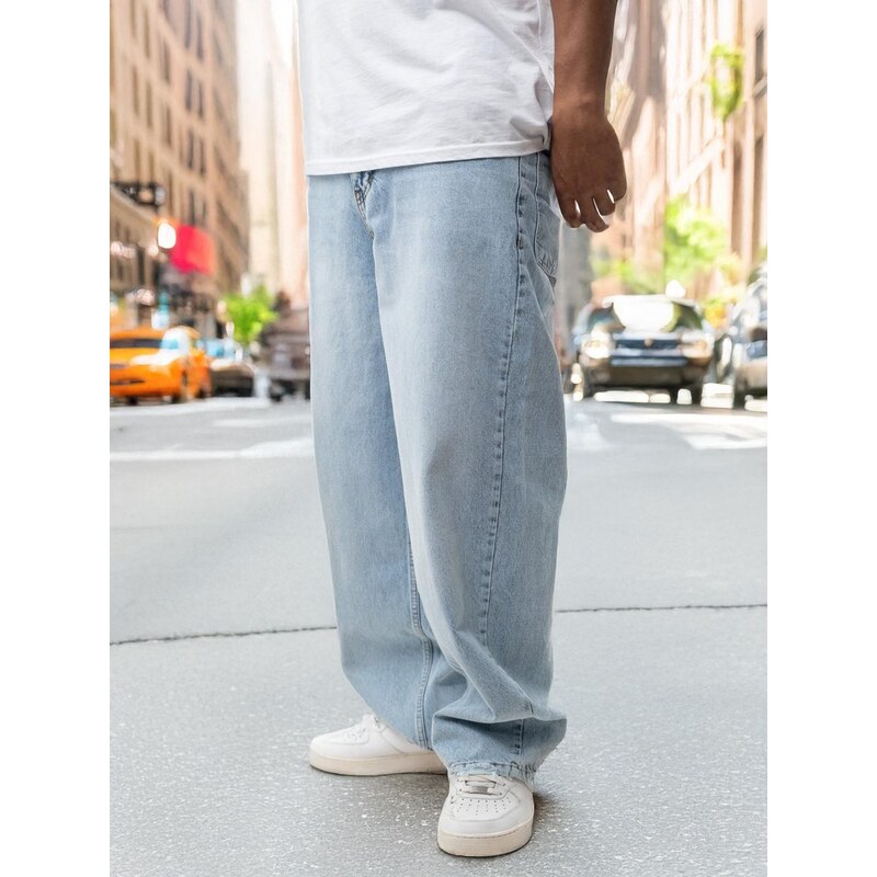 Pánské super baggy džíny kalhoty Spashed Light Blue Jigga Wear