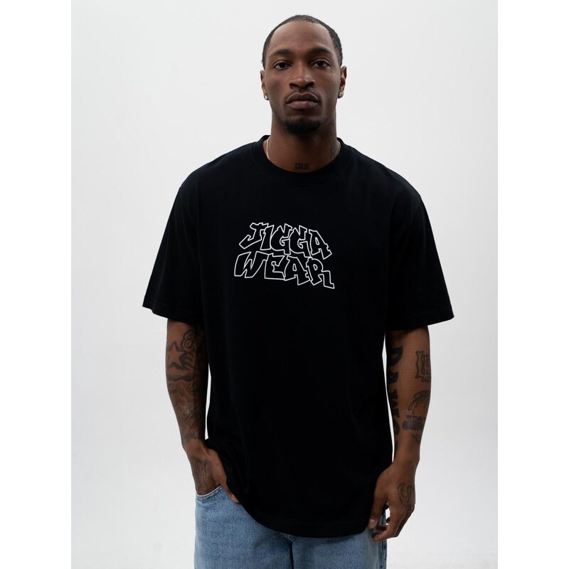 Oversize tričko s krátkým rukávem černé Jigga Wear Sketch