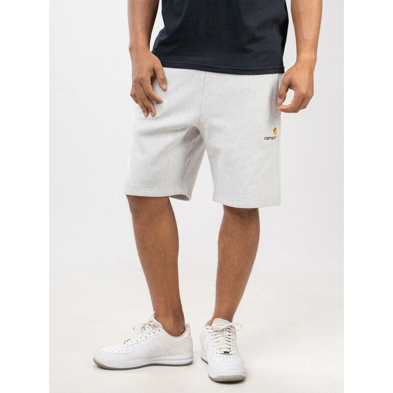 Světle šedé krátké tepláky Carhartt WIP American Script
