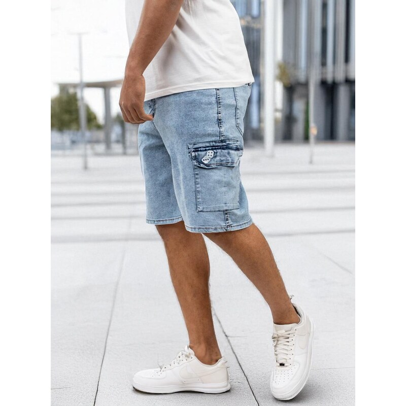 Pánské krátké džíny Cargo Shorts Light Blue Lucky Dice LD s