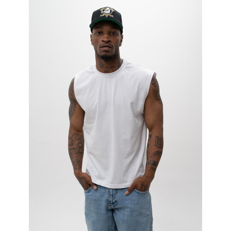 Pánské tričko bez rukávů White UrbanCity No Logo Sleeveles