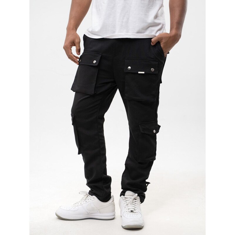 Black Island Techwear Pánské látkové boty černé Černé kalhoty