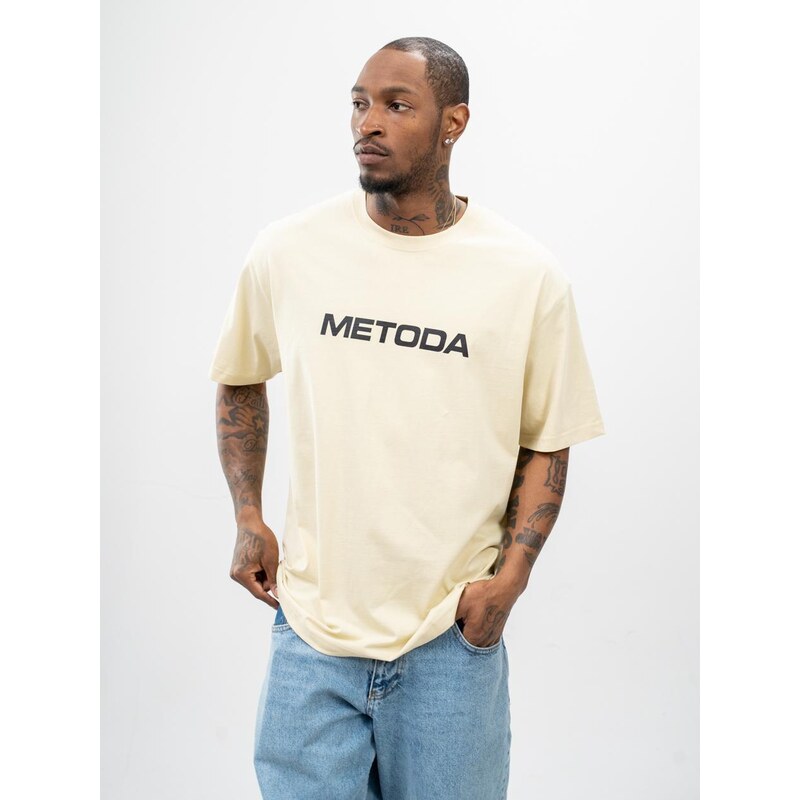 Metoda Sport Tričko s krátkým rukávem Oversize Light Beige
