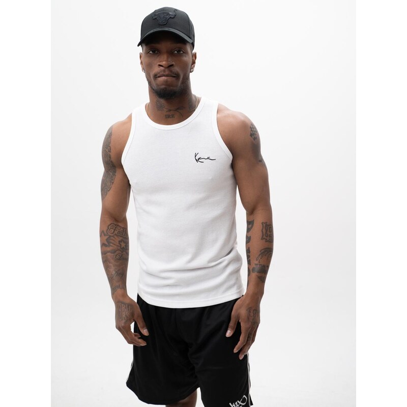 Pánské tílko Bílé Karl Kani Chest Signature Essential Waffle