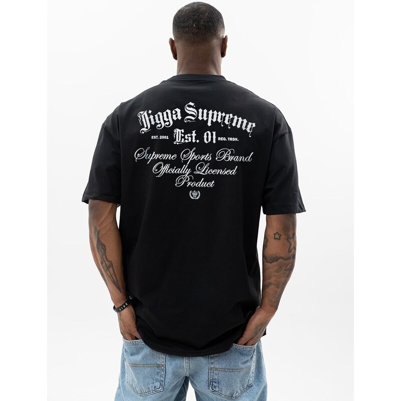 Pánské tričko s krátkým rukávem Oversize Black Jigga Wear Gothic