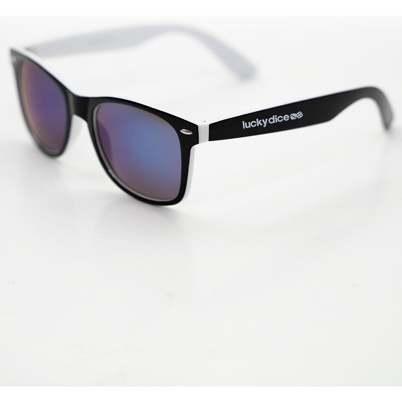 Wayfarer Black / White / Purple Lucky Dice Name Contrast
