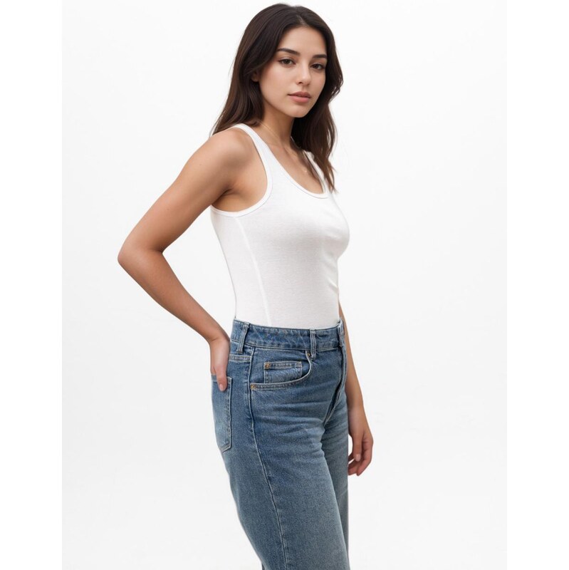 Dámské tričko bez ramínek White UrbanCity Basic Top