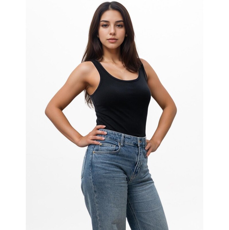 Dámské tričko bez ramínek Black UrbanCity Basic Top