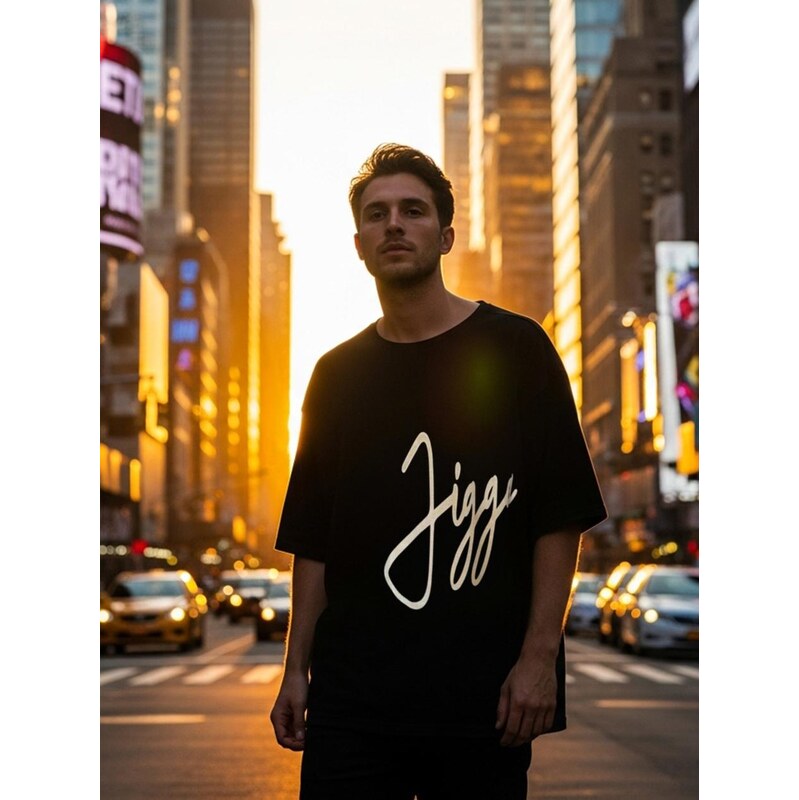 Pánské tričko s krátkým rukávem Oversize T-Shirt Black Jigga
