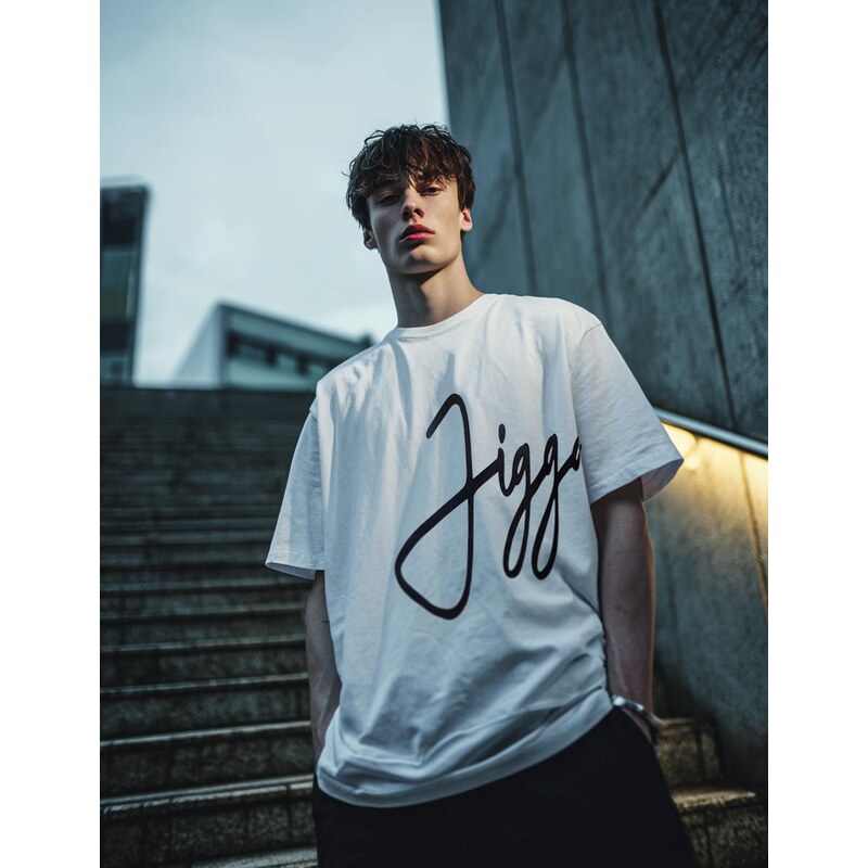 Pánské tričko s krátkým rukávem Oversize White Jigga Wear Big