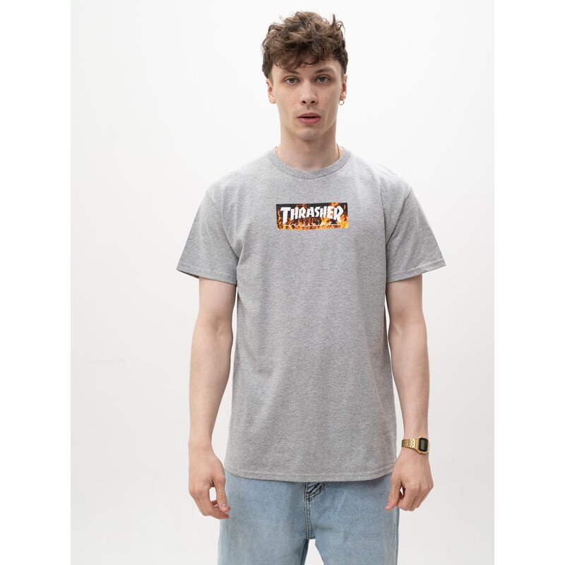 Pánské šedé tričko s krátkým rukávem Thrasher Blaze