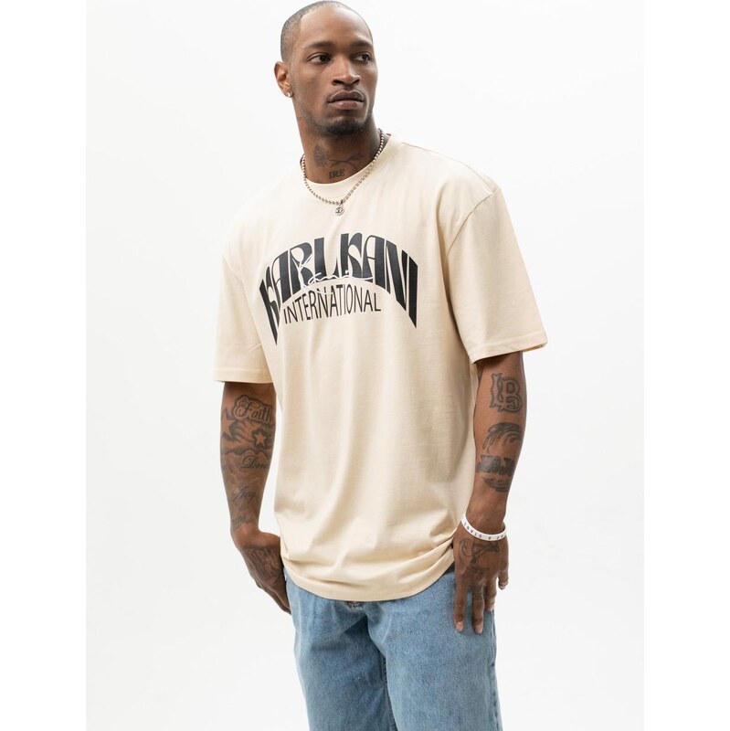Pánské tričko s krátkým rukávem Beige Karl Kani Signature