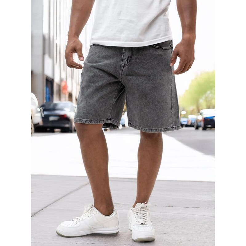 Pánské krátké džínové šortky Dark Grey MyStars Black Basic
