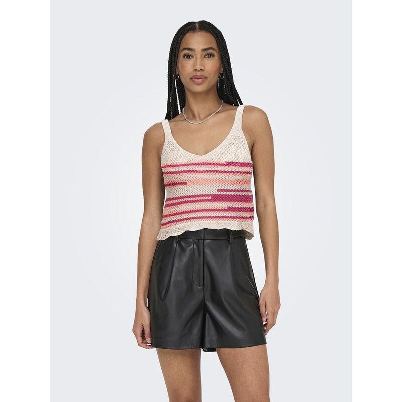 Only Dámský top Béžová / Růžová Pouze OnlMerida Life SL Crop Top