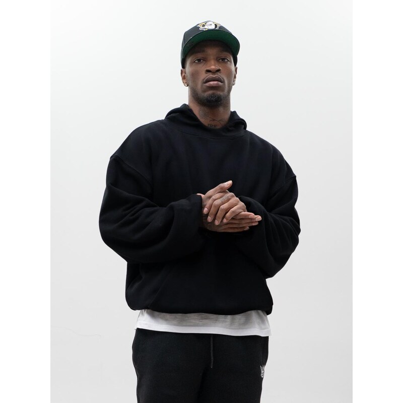 Mikina s kapucí Boxy Oversize pánská černá Jigga Wear