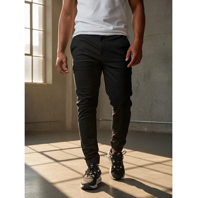 Pánské látkové kalhoty Jogger Black MyStars Classic