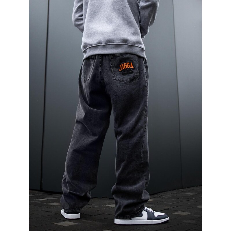 Pánské džíny Super Baggy, černé, vybledlé, Jigga Wear New