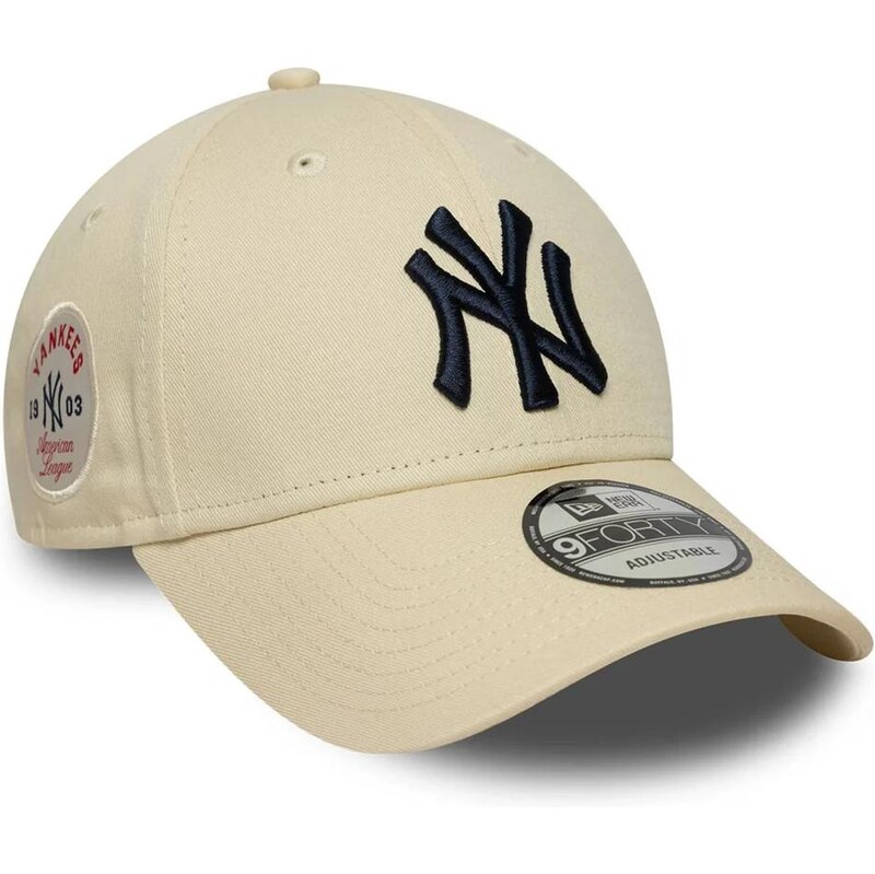 New Era 9Forty NY New York Yankees MLB Side Patch Cream