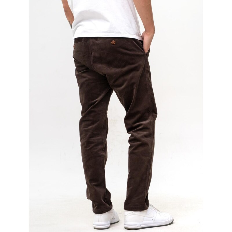 Pánské manšestrové kalhoty Dark Brown Iriedaily Trapas