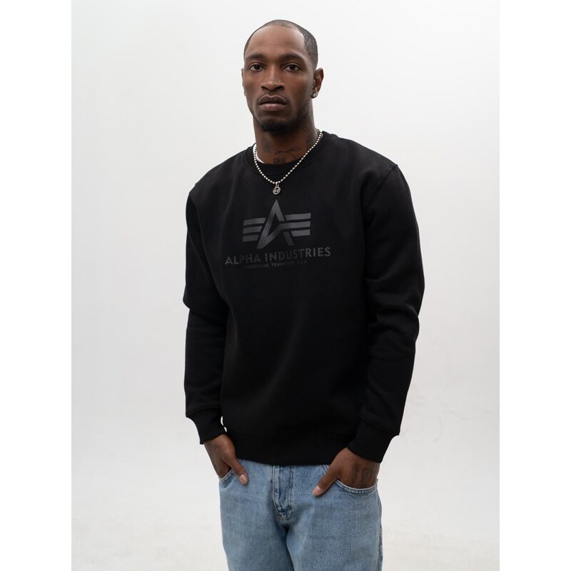 Pánská mikina bez kapuce černá Alpha Industries Basic Carbon