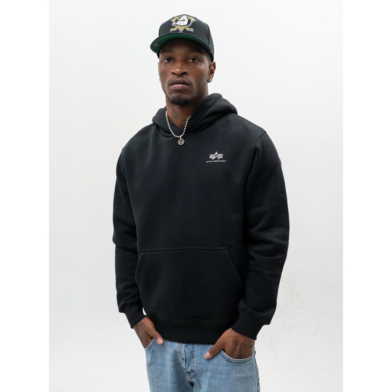 Pánská černá mikina s kapucí Alpha Industries Basic SL