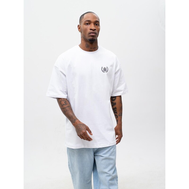 Pánské bílé oversize tričko s krátkým rukávem Jigga Wear Laur