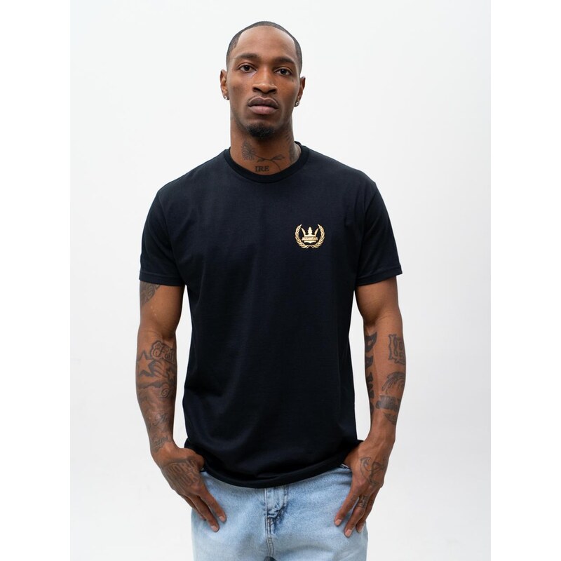 Pánské tričko s krátkým rukávem černé/zlaté Jigga Wear Laur