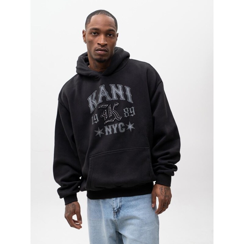 Pánská černá mikina s kapucí Oversize Karl Kani Western