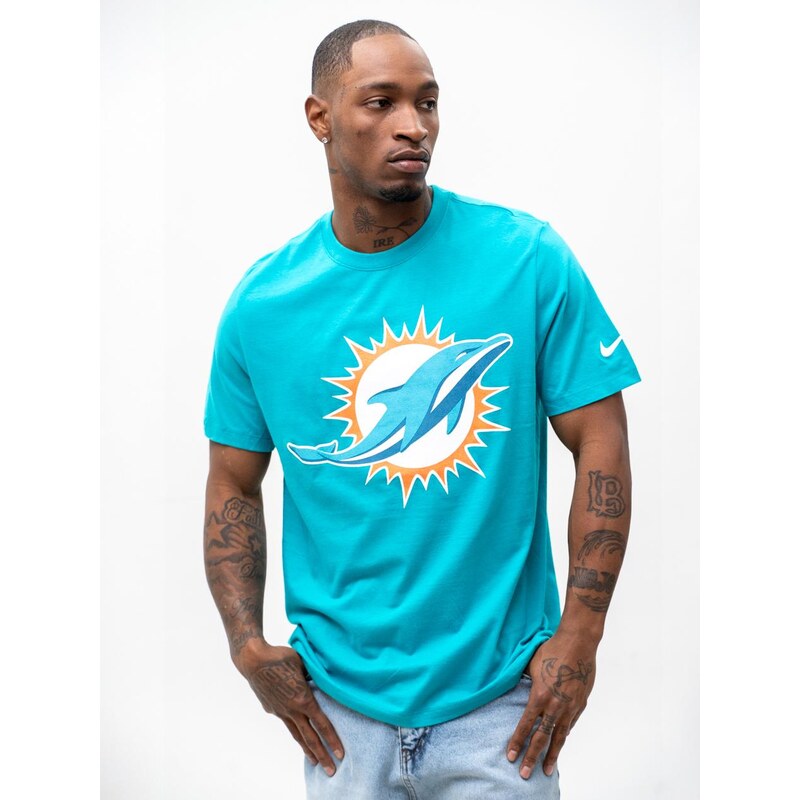 Pánské tričko NFL Nike Logo Essential Miami Dolphins, tyrkysové