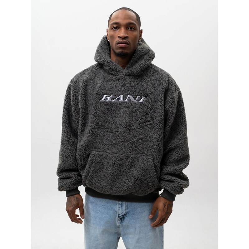 Pánská mikina s kapucí Oversize Karl Kani Silver Teddy
