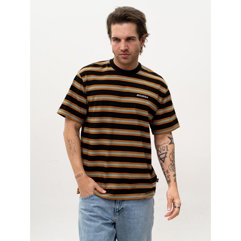 Pánské tričko s krátkým rukávem Dickies York Stripe, černé