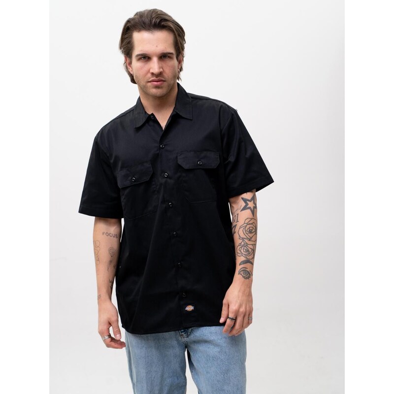 Pánská černá košile s krátkým rukávem Dickies Work SS