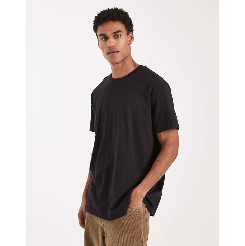 Brave Soul oversized crew neck t-shirt in black